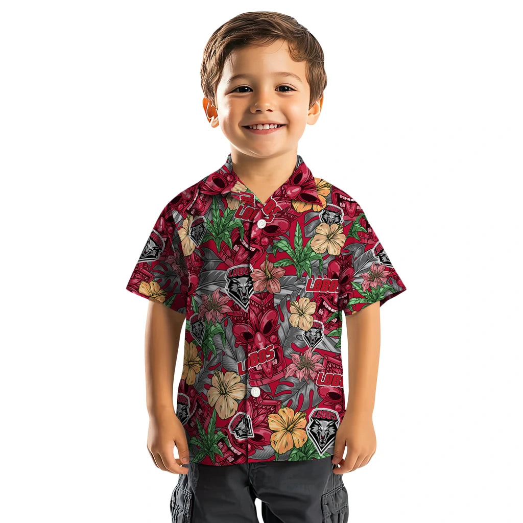 New Mexico Lobos Hawaiian Shirt - Hibiscus Tiki Jungle | Hula Hawaiian Shirts