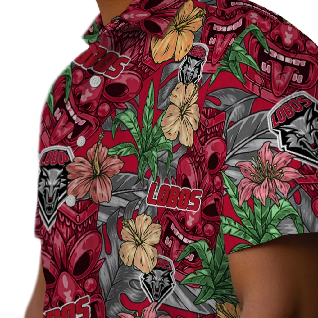 New Mexico Lobos Hawaiian Shirt - Hibiscus Tiki Jungle | Hula Hawaiian Shirts