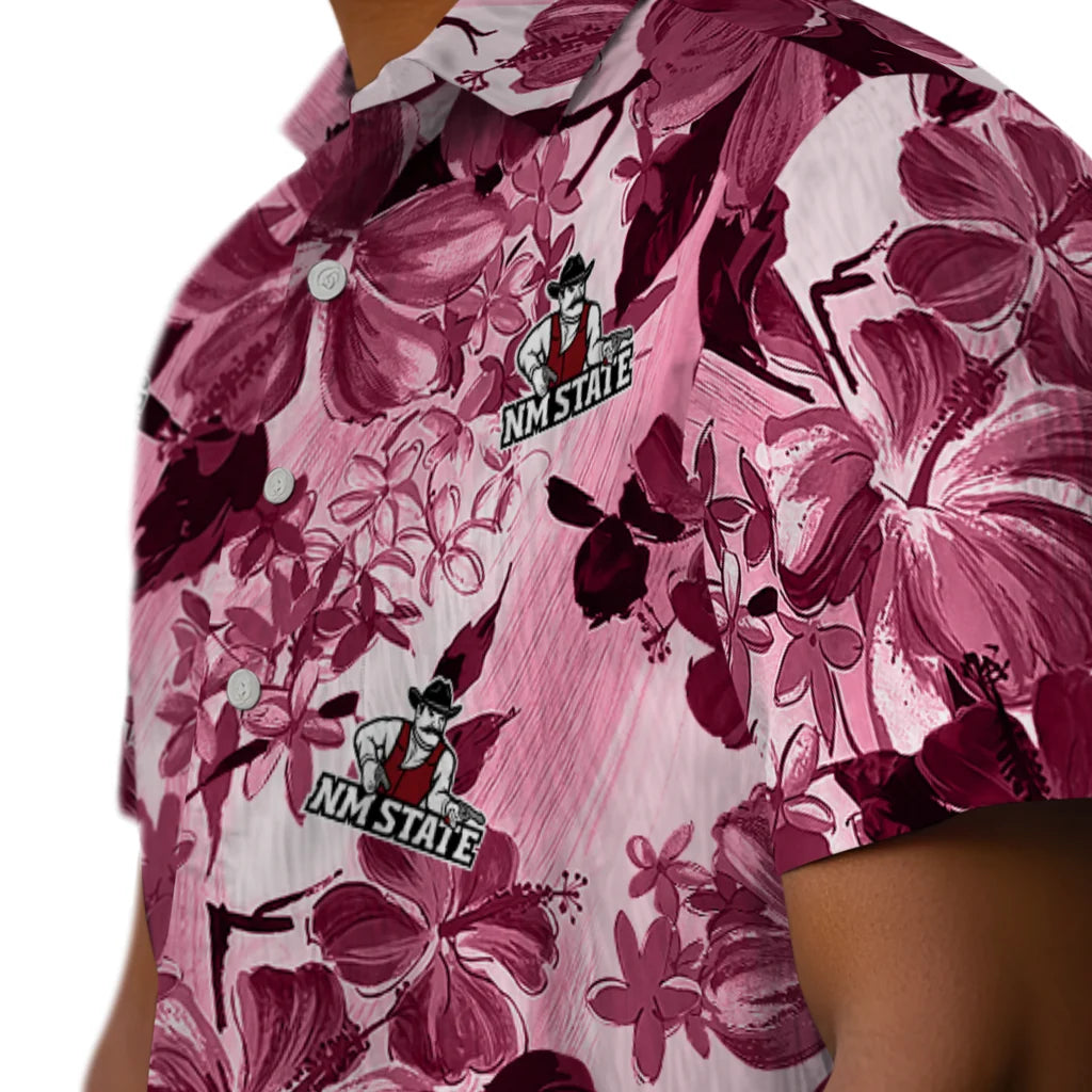New Mexico State Aggies Hawaiian Shirt - Hibiscus Arrangement | Hula Hawaiian Shirts