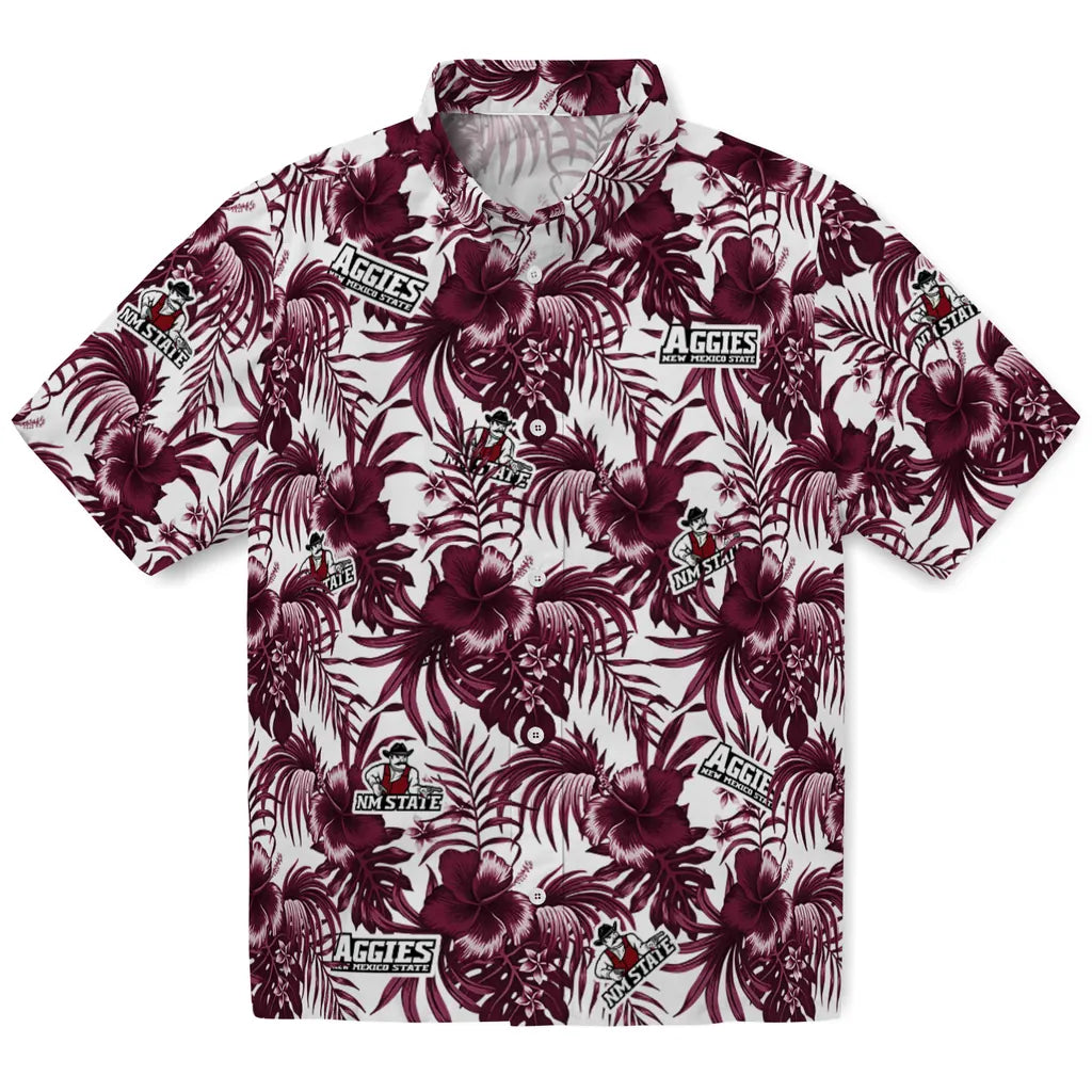 New Mexico State Aggies Hawaiian Shirt - Hibiscus Exotic | Hula Hawaiian Shirts
