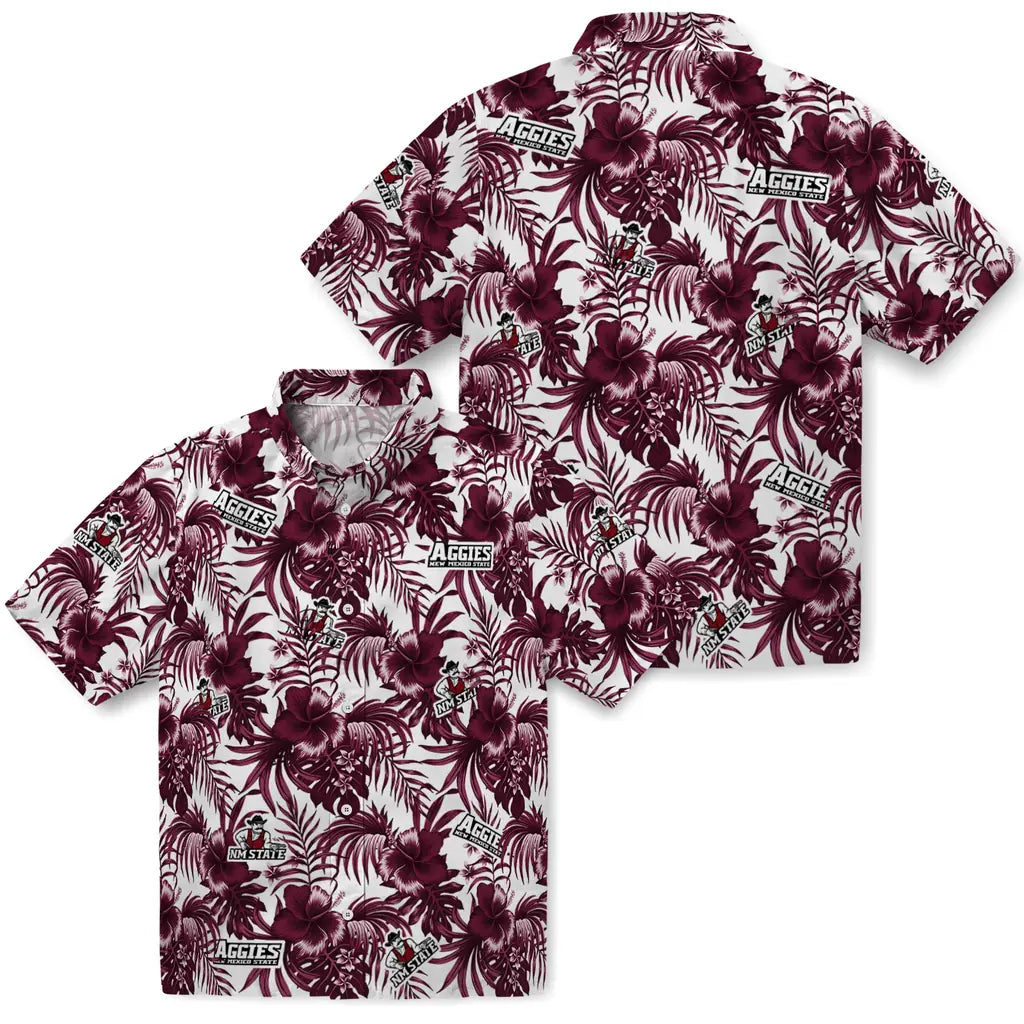 New Mexico State Aggies Hawaiian Shirt - Hibiscus Exotic | Hula Hawaiian Shirts