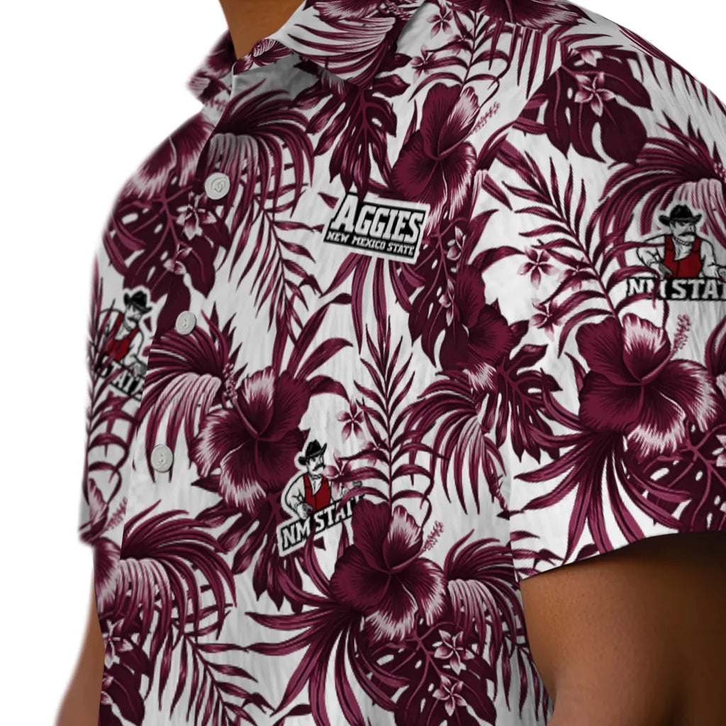 New Mexico State Aggies Hawaiian Shirt - Hibiscus Exotic | Hula Hawaiian Shirts