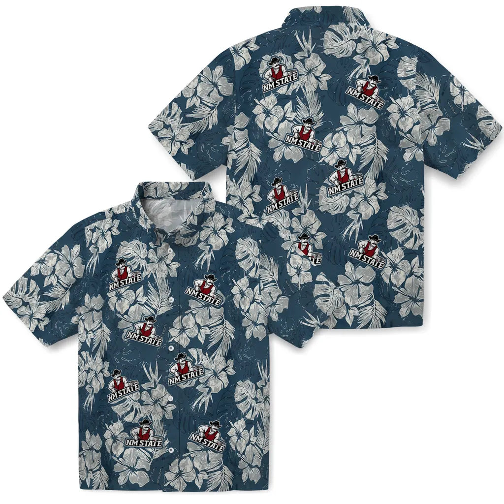 New Mexico State Aggies Hawaiian Shirt - Hibiscus Flowers | Hula Hawaiian Shirts