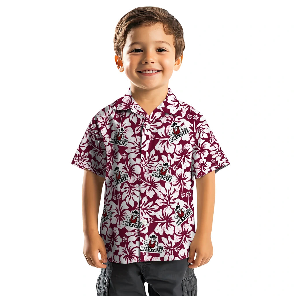 New Mexico State Aggies Hawaiian Shirt - Hibiscus Motif | Hula Hawaiian Shirts