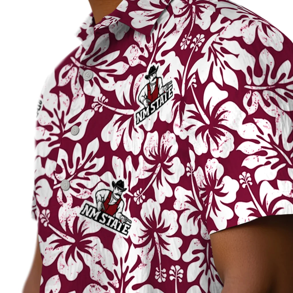 New Mexico State Aggies Hawaiian Shirt - Hibiscus Motif | Hula Hawaiian Shirts