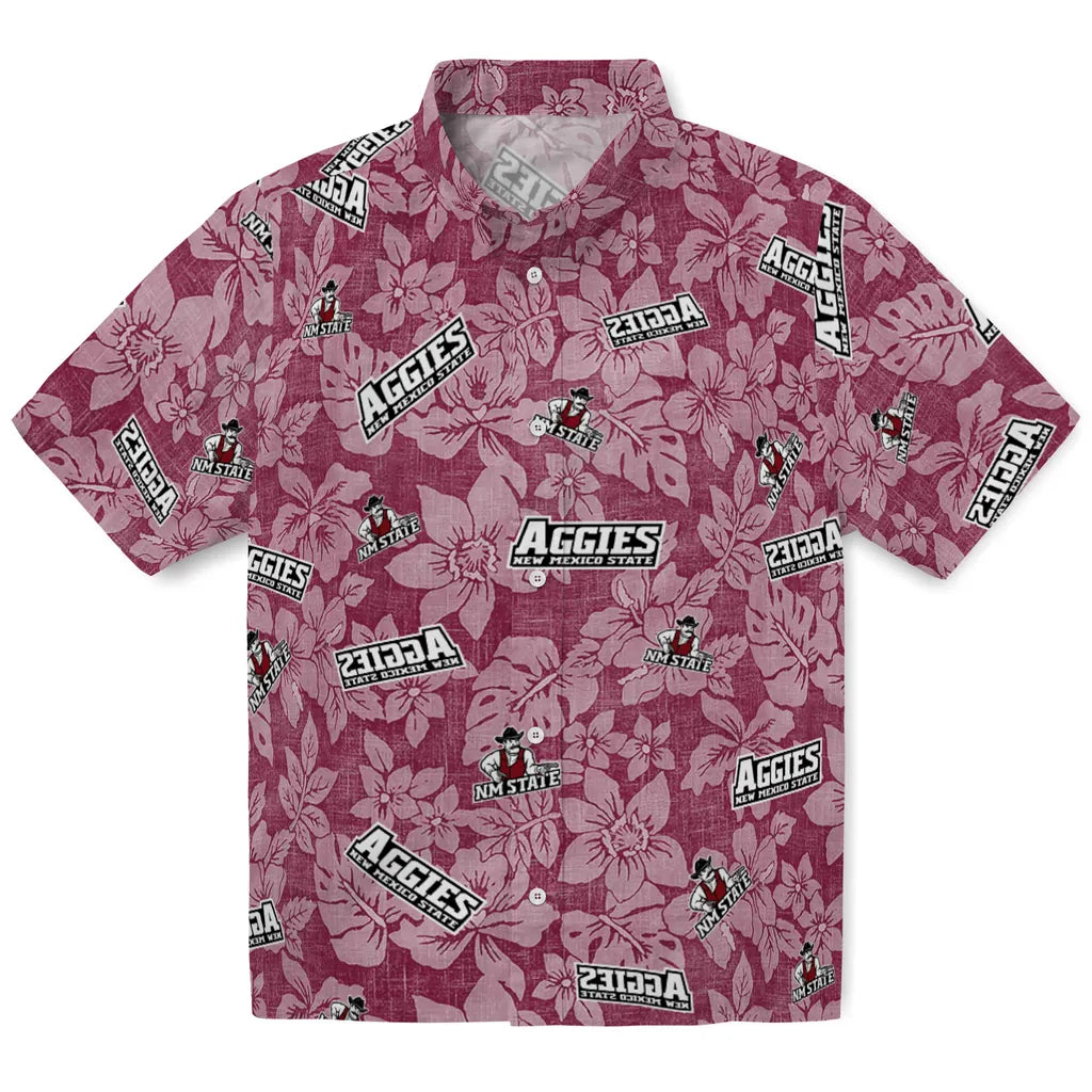 New Mexico State Aggies Hawaiian Shirt - Hibiscus Oasis | Hula Hawaiian Shirts