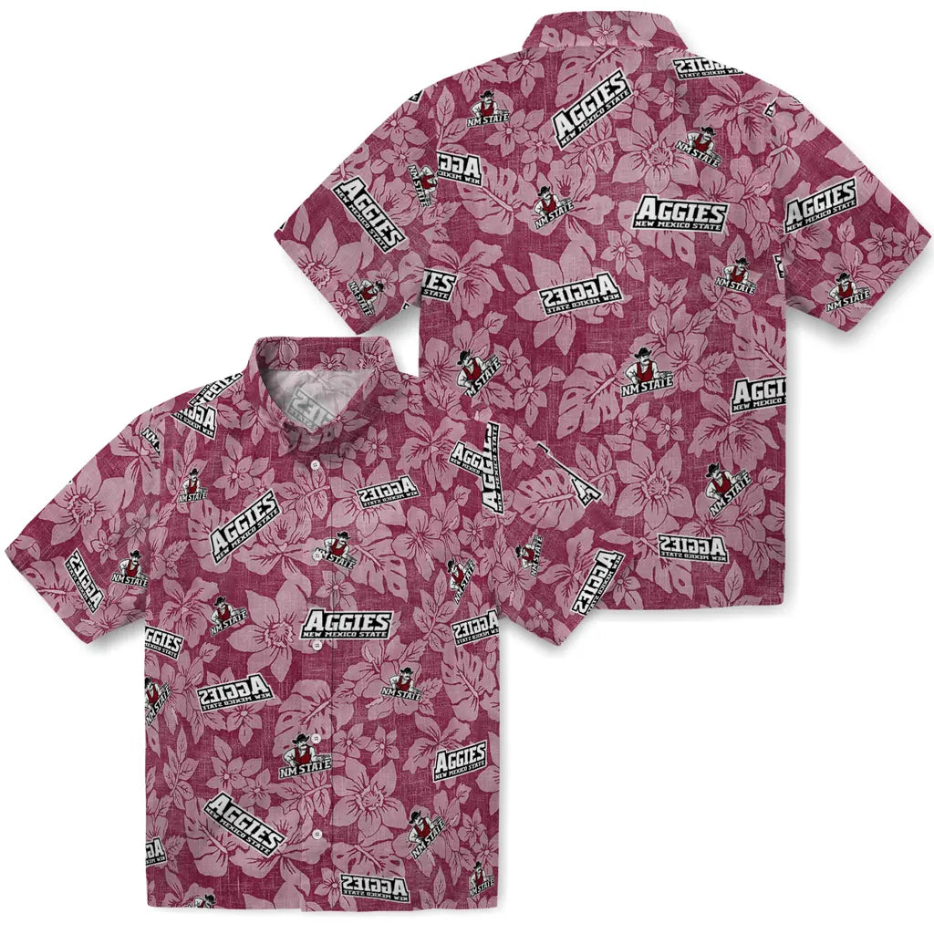 New Mexico State Aggies Hawaiian Shirt - Hibiscus Oasis | Hula Hawaiian Shirts