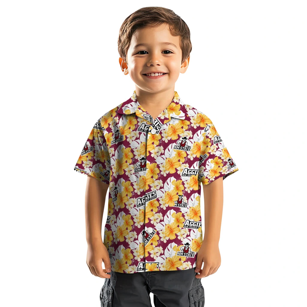 New Mexico State Aggies Hawaiian Shirt - Hibiscus Tropics | Hula Hawaiian Shirts