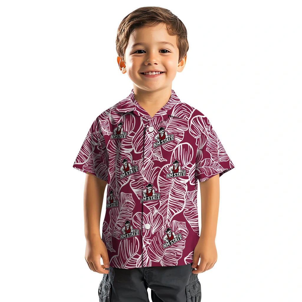 New Mexico State Aggies Hawaiian Shirt - Leaf Outline | Hula Hawaiian Shirts