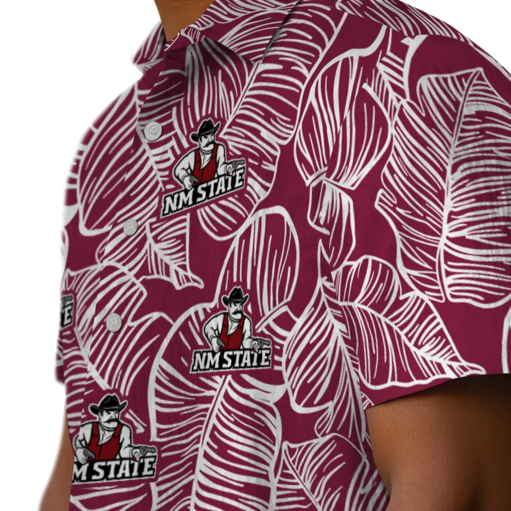 New Mexico State Aggies Hawaiian Shirt - Leaf Outline | Hula Hawaiian Shirts