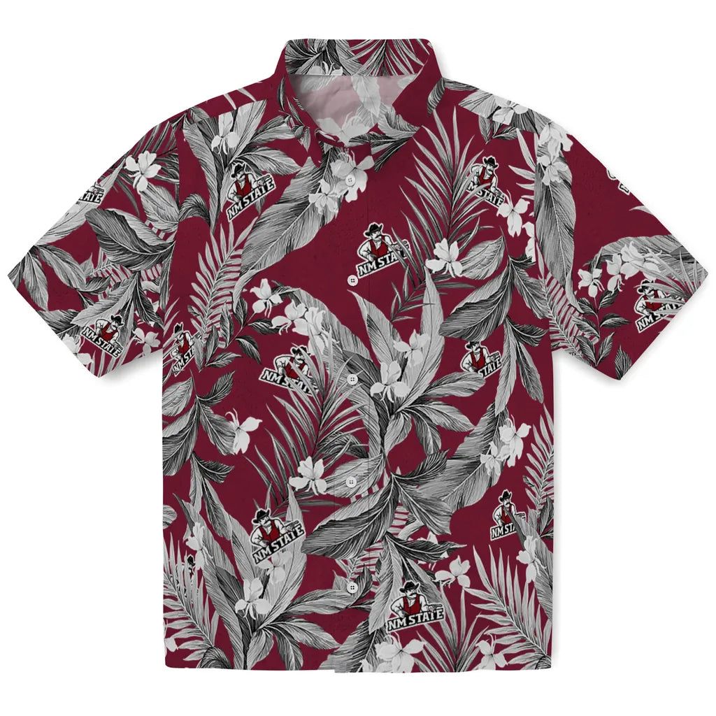 New Mexico State Aggies Hawaiian Shirt - Palm Leaves | Hula Hawaiian Shirts