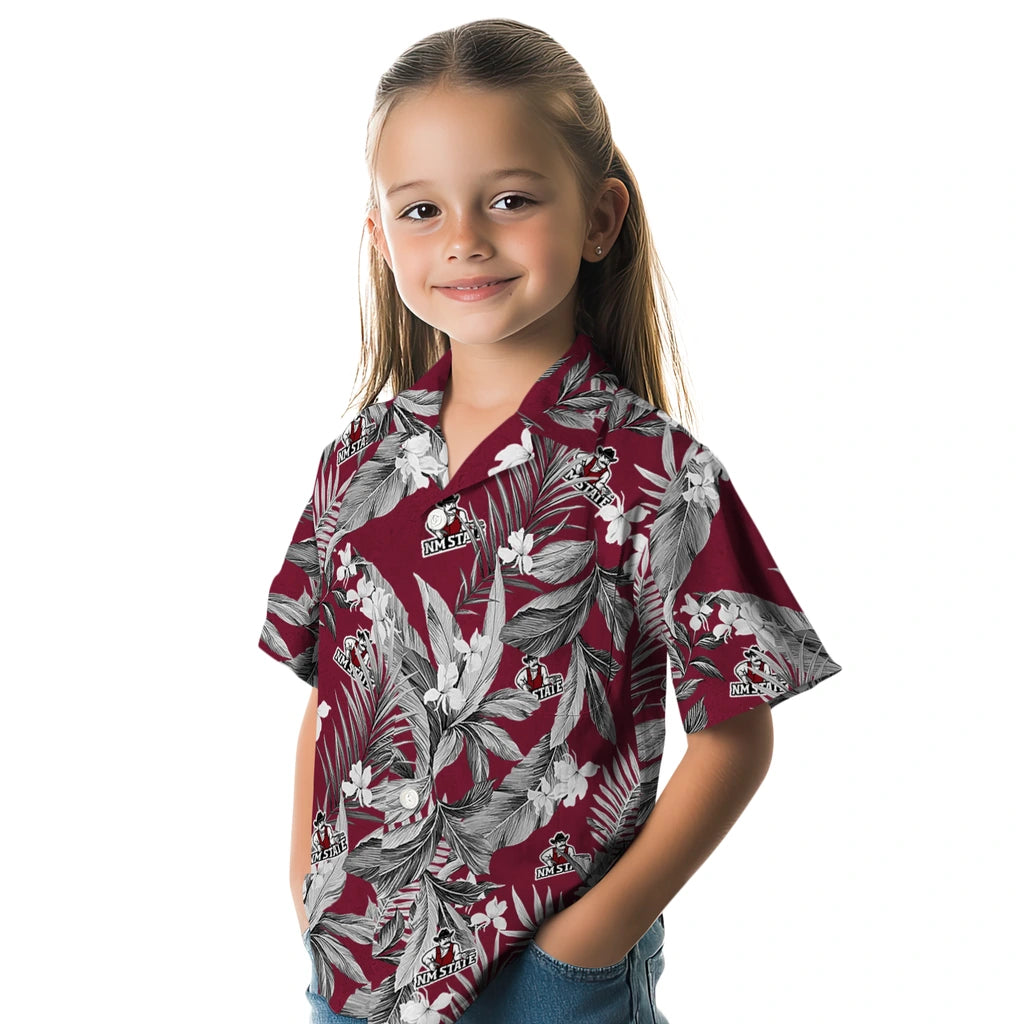 New Mexico State Aggies Hawaiian Shirt - Palm Leaves | Hula Hawaiian Shirts