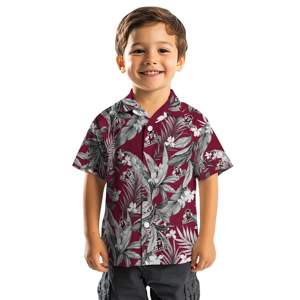 New Mexico State Aggies Hawaiian Shirt - Palm Leaves | Hula Hawaiian Shirts