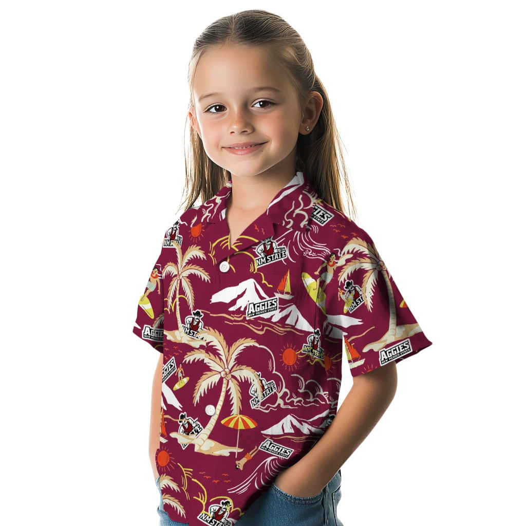 New Mexico State Aggies Hawaiian Shirt - Palm Tree Island | Hula Hawaiian Shirts