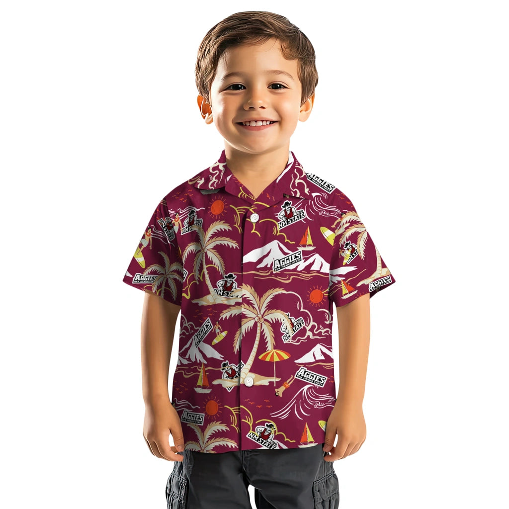 New Mexico State Aggies Hawaiian Shirt - Palm Tree Island | Hula Hawaiian Shirts