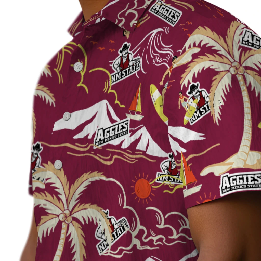 New Mexico State Aggies Hawaiian Shirt - Palm Tree Island | Hula Hawaiian Shirts