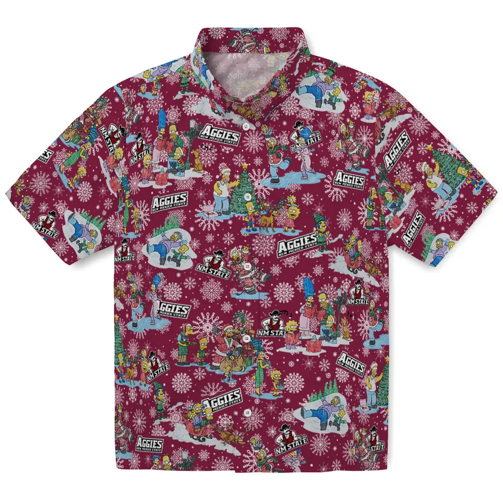 New Mexico State Aggies Hawaiian Shirt - Simpsons Christmas | Hula Hawaiian Shirts