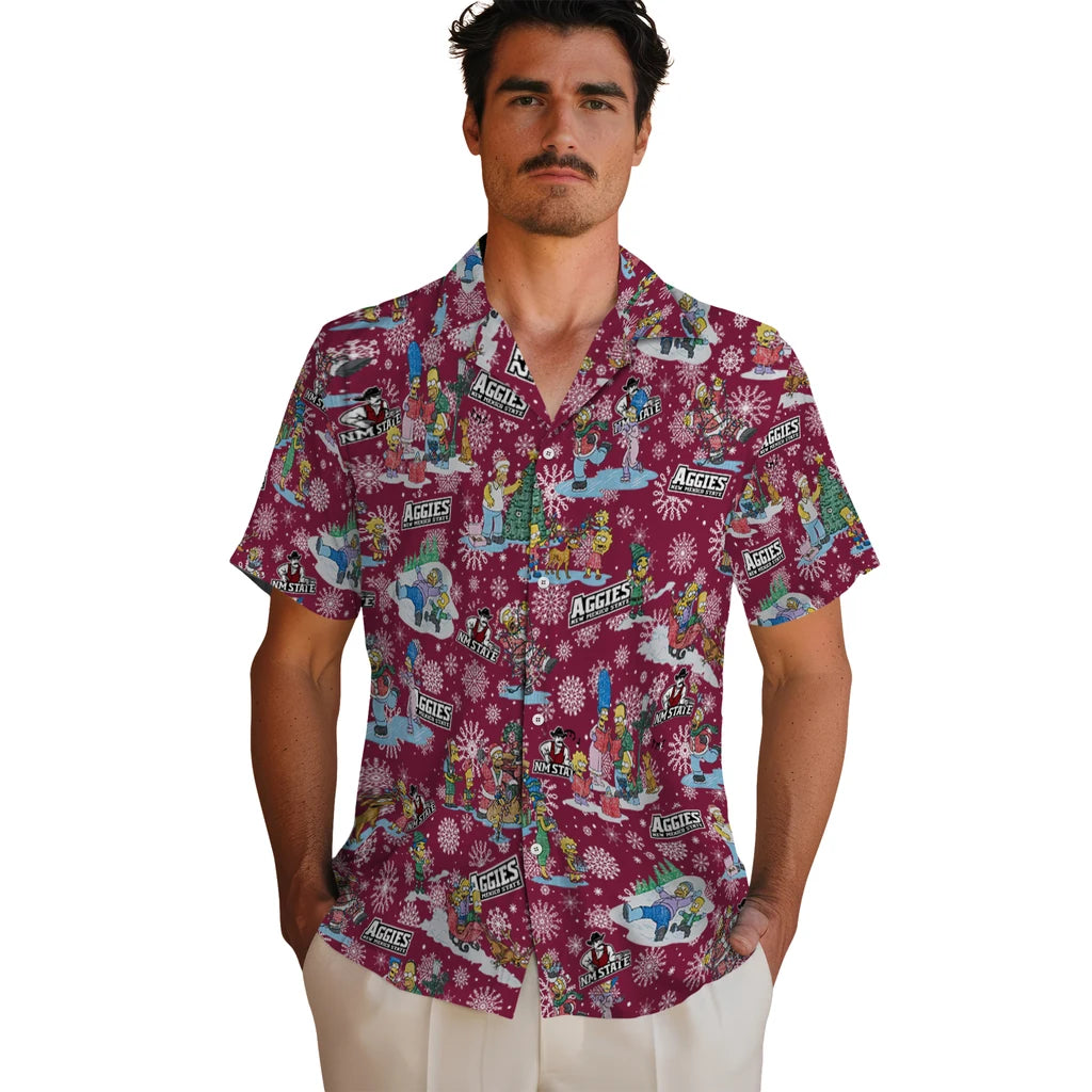 New Mexico State Aggies Hawaiian Shirt - Simpsons Christmas | Hula Hawaiian Shirts