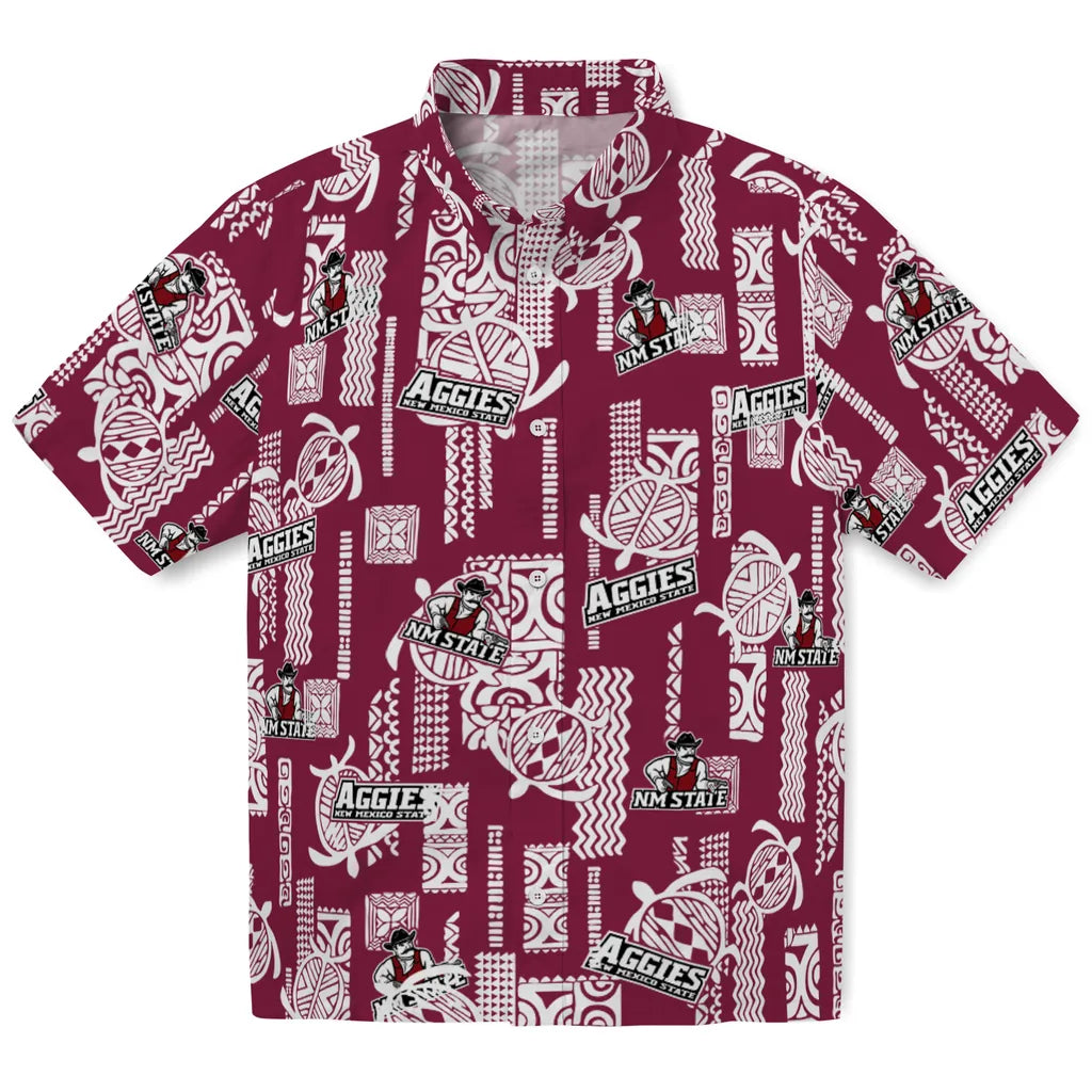 New Mexico State Aggies Hawaiian Shirt - Turtle Lines | Hula Hawaiian Shirts