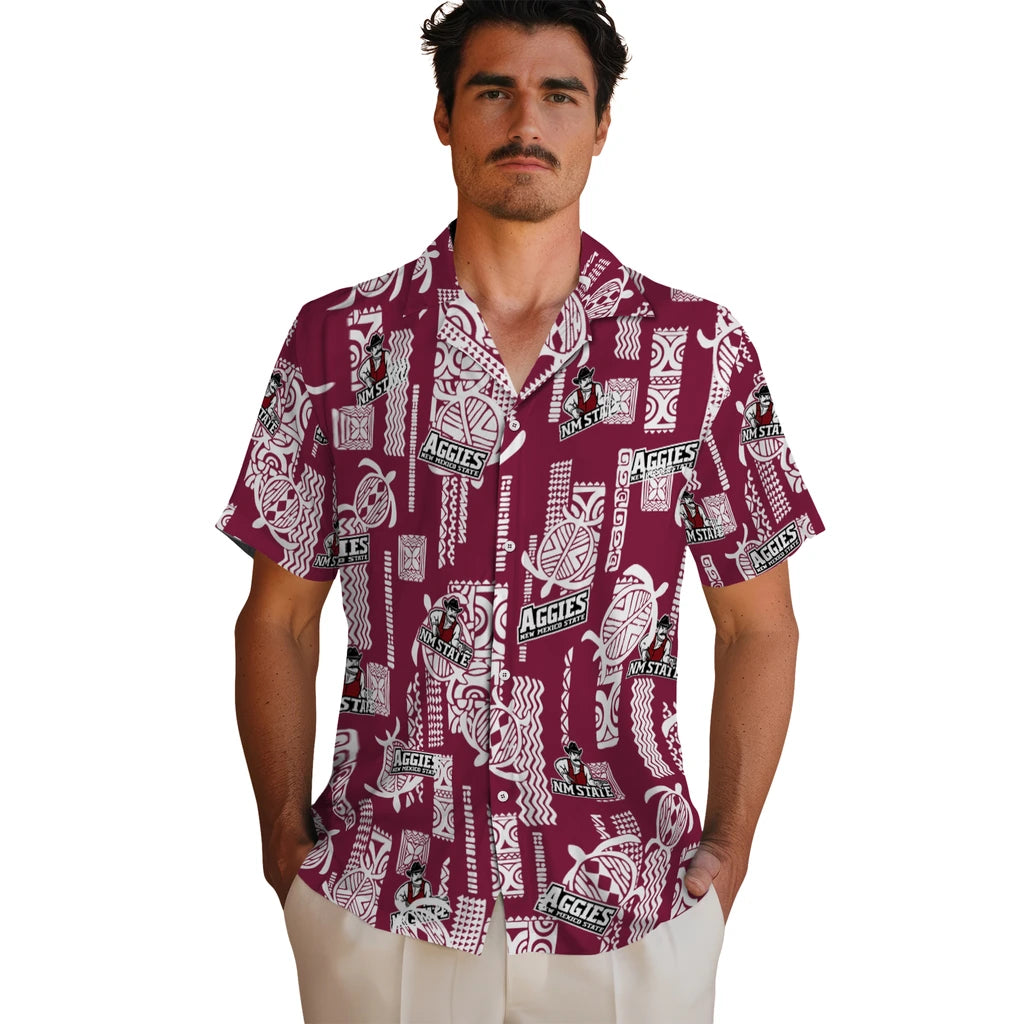New Mexico State Aggies Hawaiian Shirt - Turtle Lines | Hula Hawaiian Shirts