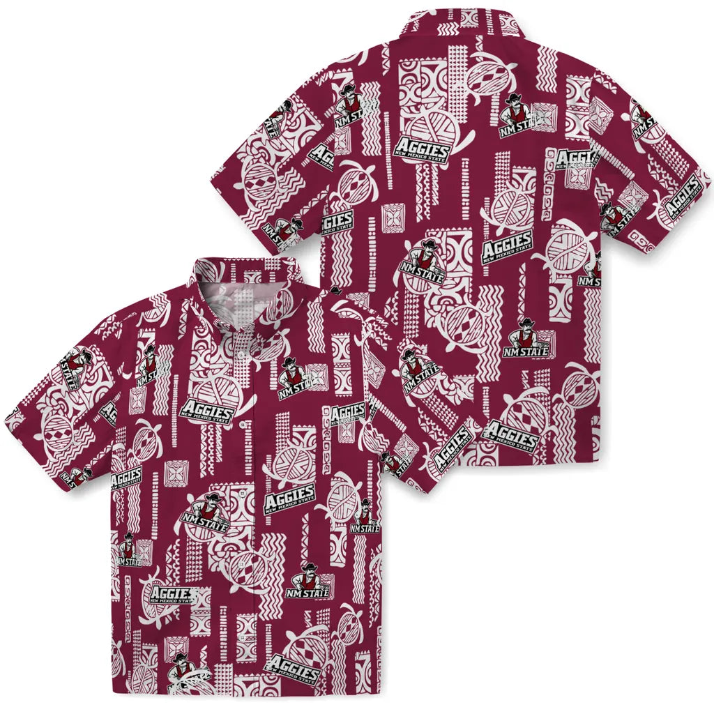 New Mexico State Aggies Hawaiian Shirt - Turtle Lines | Hula Hawaiian Shirts