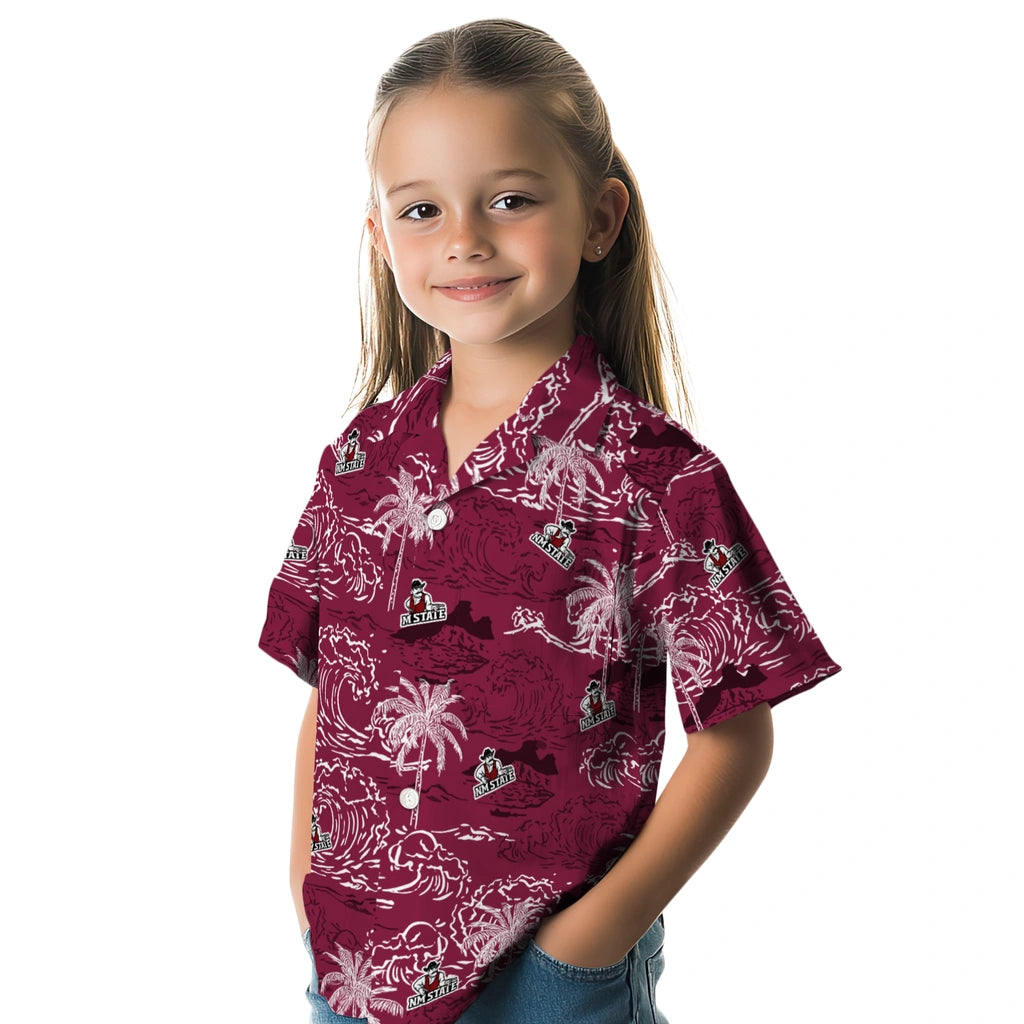 New Mexico State Aggies Hawaiian Shirt - Wave Palm | Hula Hawaiian Shirts