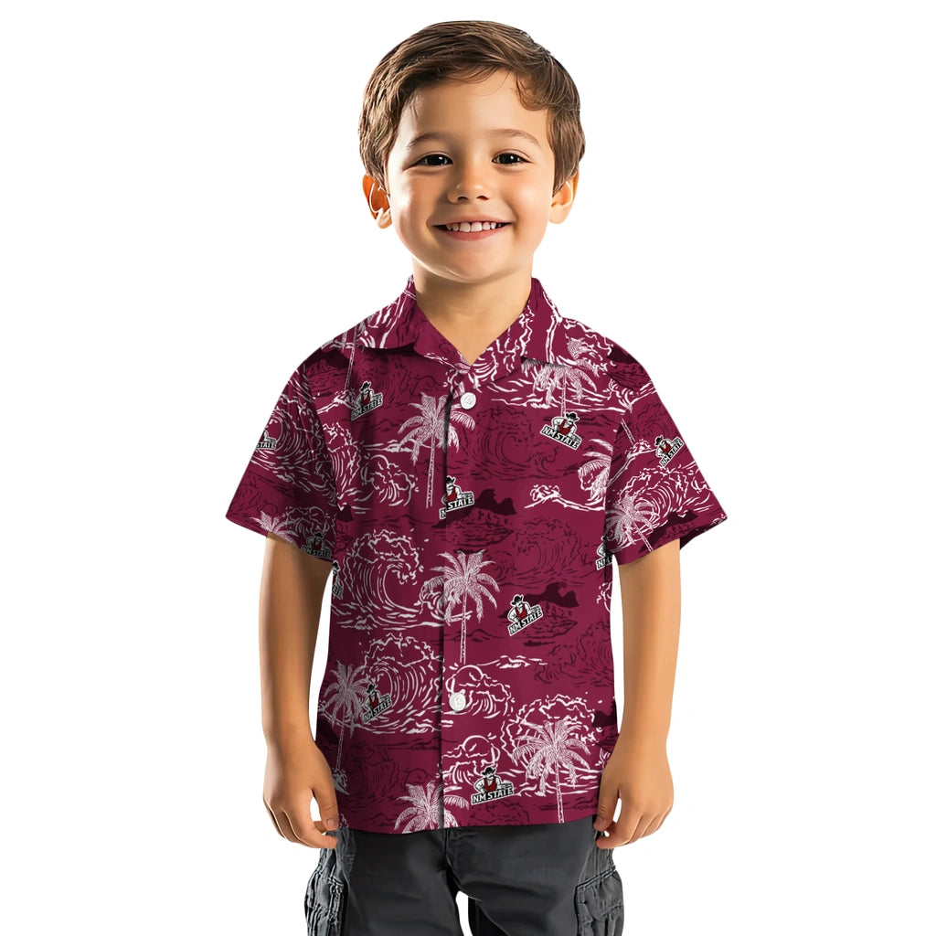 New Mexico State Aggies Hawaiian Shirt - Wave Palm | Hula Hawaiian Shirts
