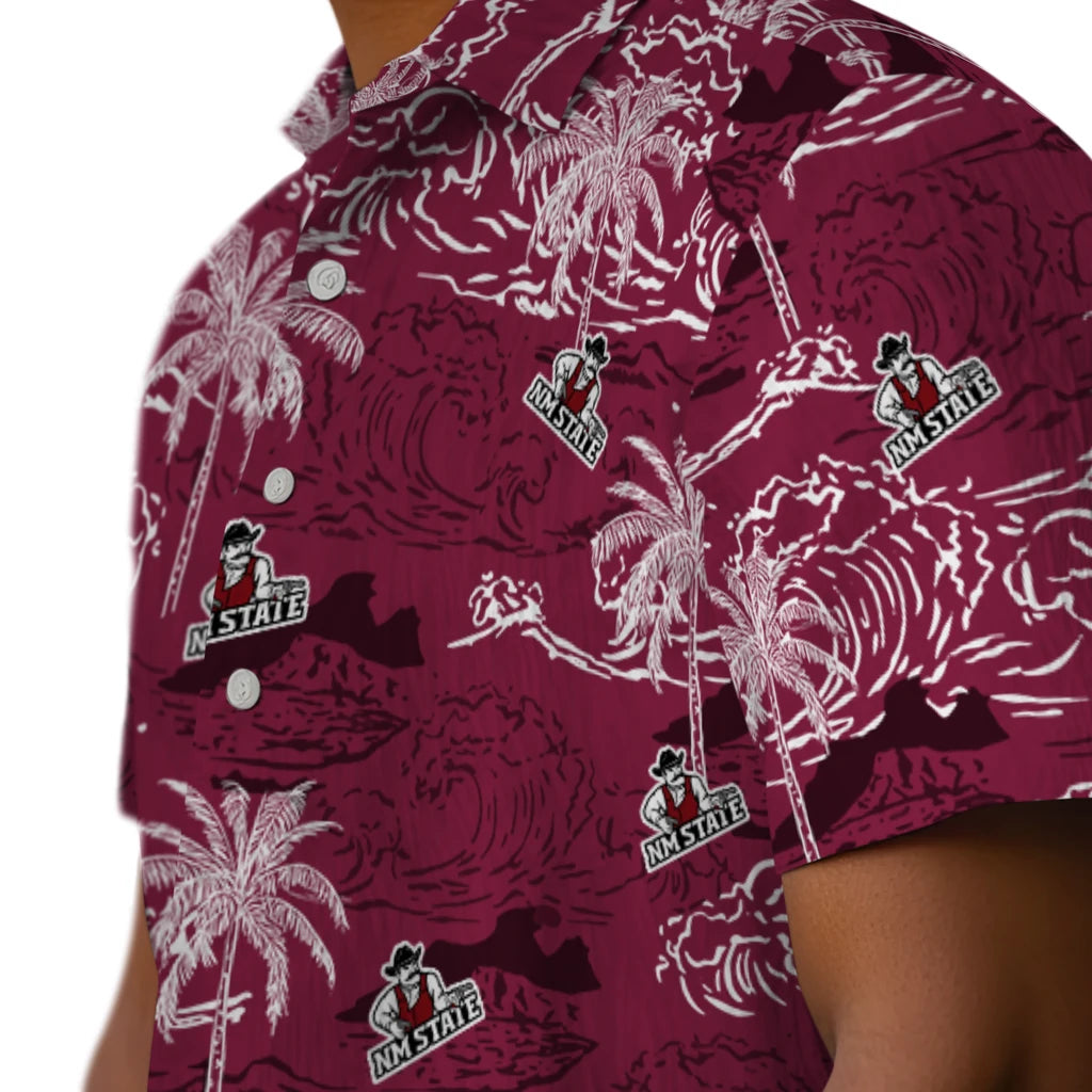 New Mexico State Aggies Hawaiian Shirt - Wave Palm | Hula Hawaiian Shirts