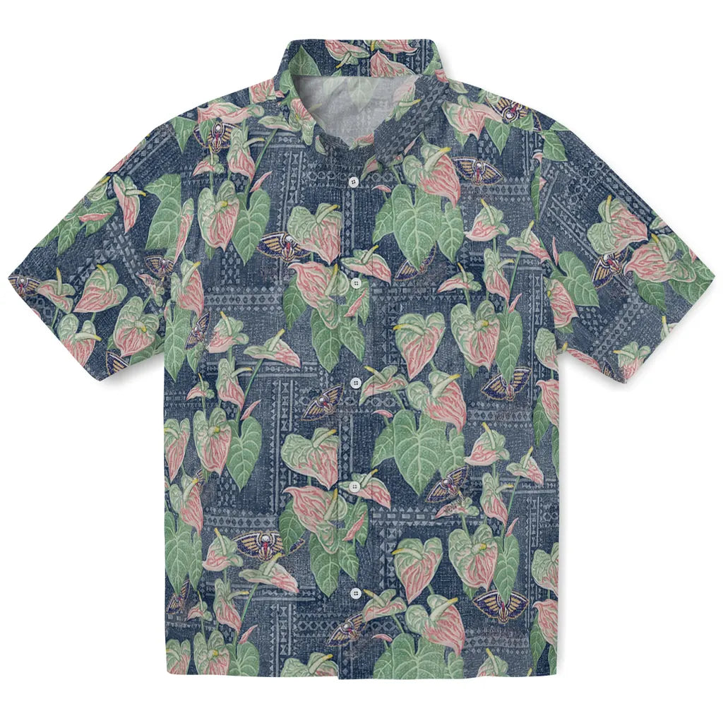 New Orleans Pelicans Hawaiian Shirt - Anthurium Overlay | Hula Hawaiian Shirts