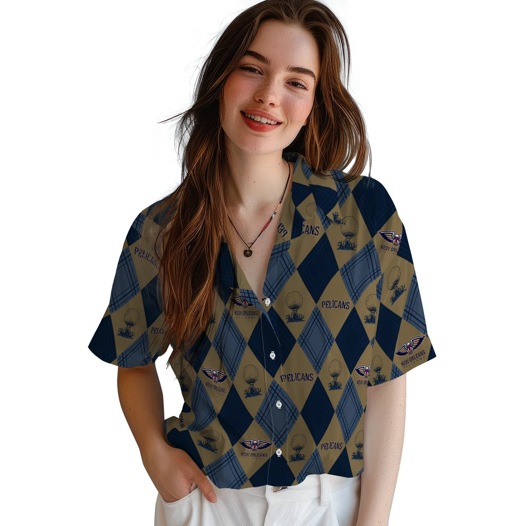 New Orleans Pelicans Hawaiian Shirt - Golfing Plaid | Hula Hawaiian Shirts