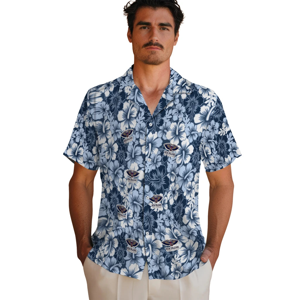 New Orleans Pelicans Hawaiian Shirt - Hibiscus Blooms | Hula Hawaiian Shirts