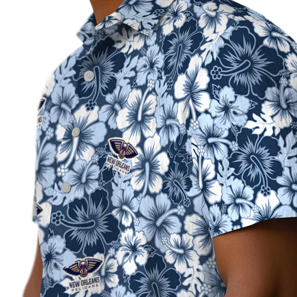New Orleans Pelicans Hawaiian Shirt - Hibiscus Blooms | Hula Hawaiian Shirts