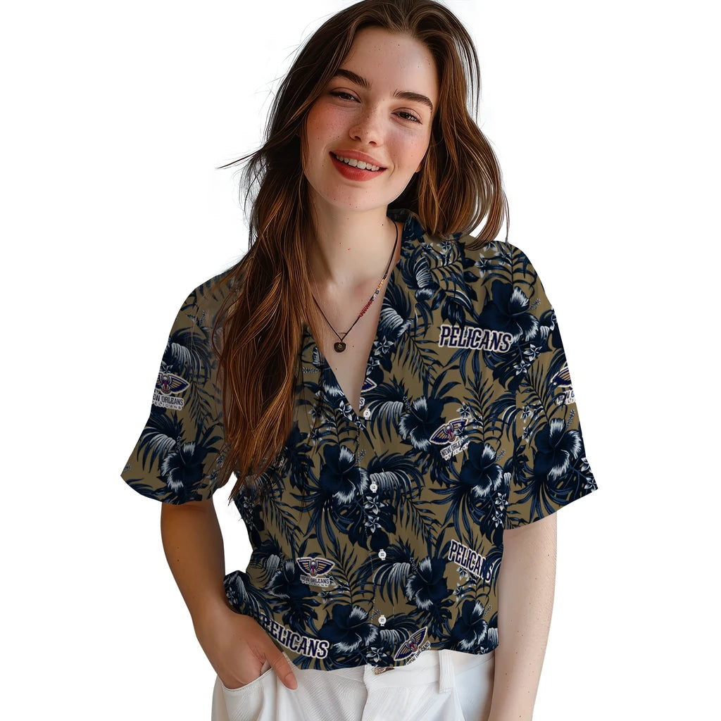 New Orleans Pelicans Hawaiian Shirt - Hibiscus Exotic | Hula Hawaiian Shirts