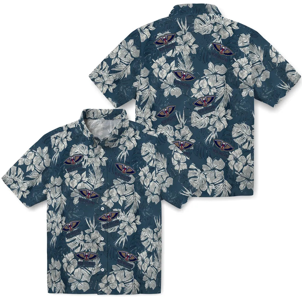 New Orleans Pelicans Hawaiian Shirt - Hibiscus Flowers | Hula Hawaiian Shirts