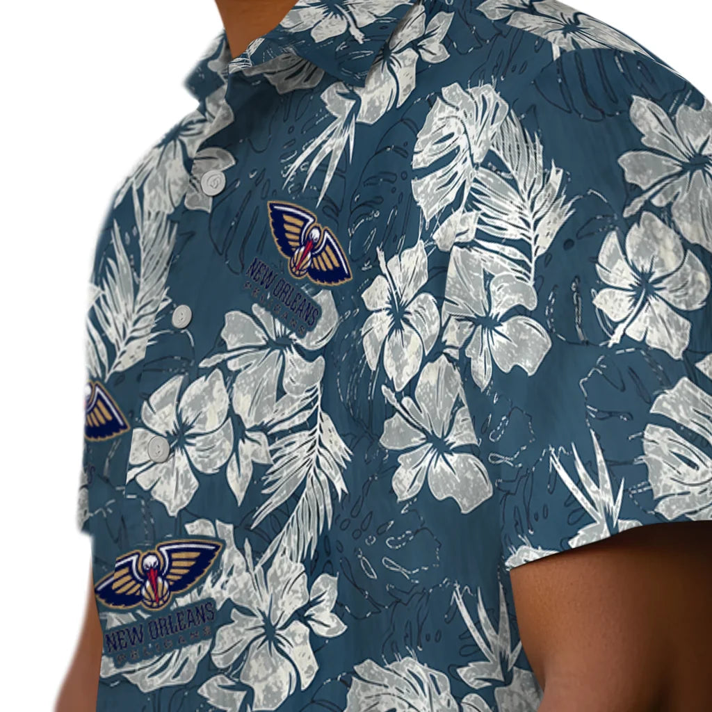 New Orleans Pelicans Hawaiian Shirt - Hibiscus Flowers | Hula Hawaiian Shirts