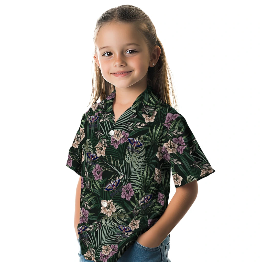 New Orleans Pelicans Hawaiian Shirt - Hibiscus Leaves Pattern | Hula Hawaiian Shirts