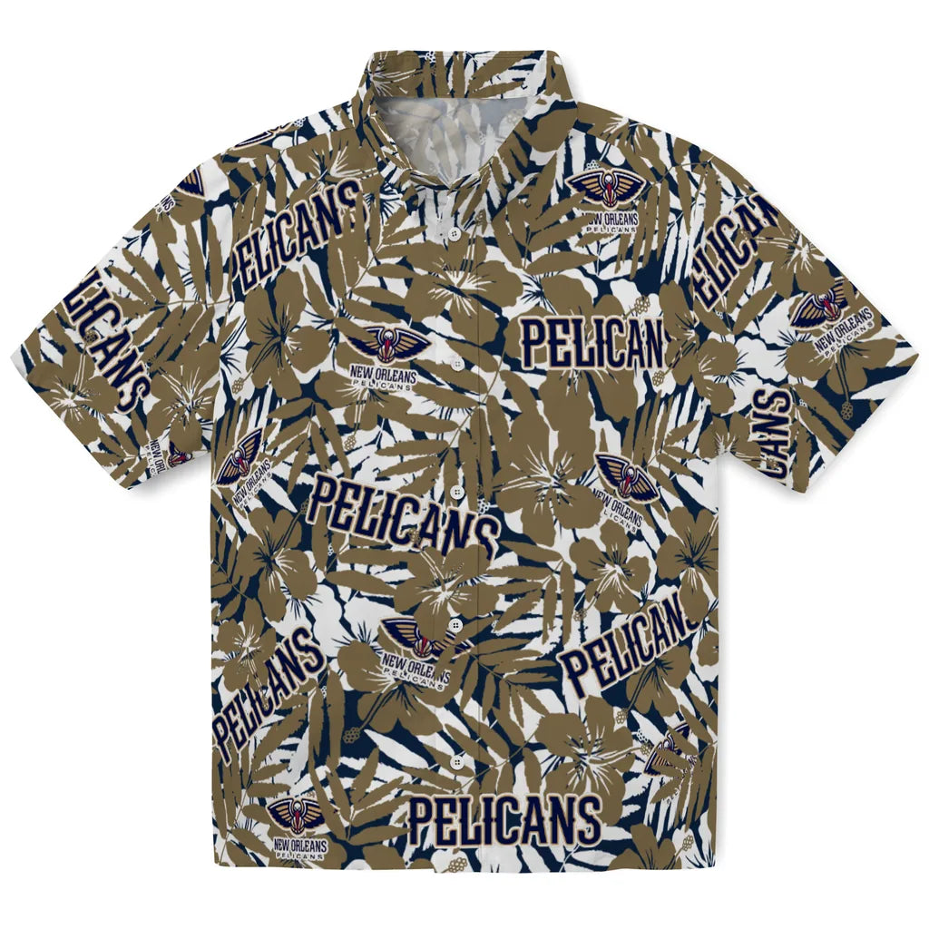 New Orleans Pelicans Hawaiian Shirt - Hibiscus Overlay | Hula Hawaiian Shirts