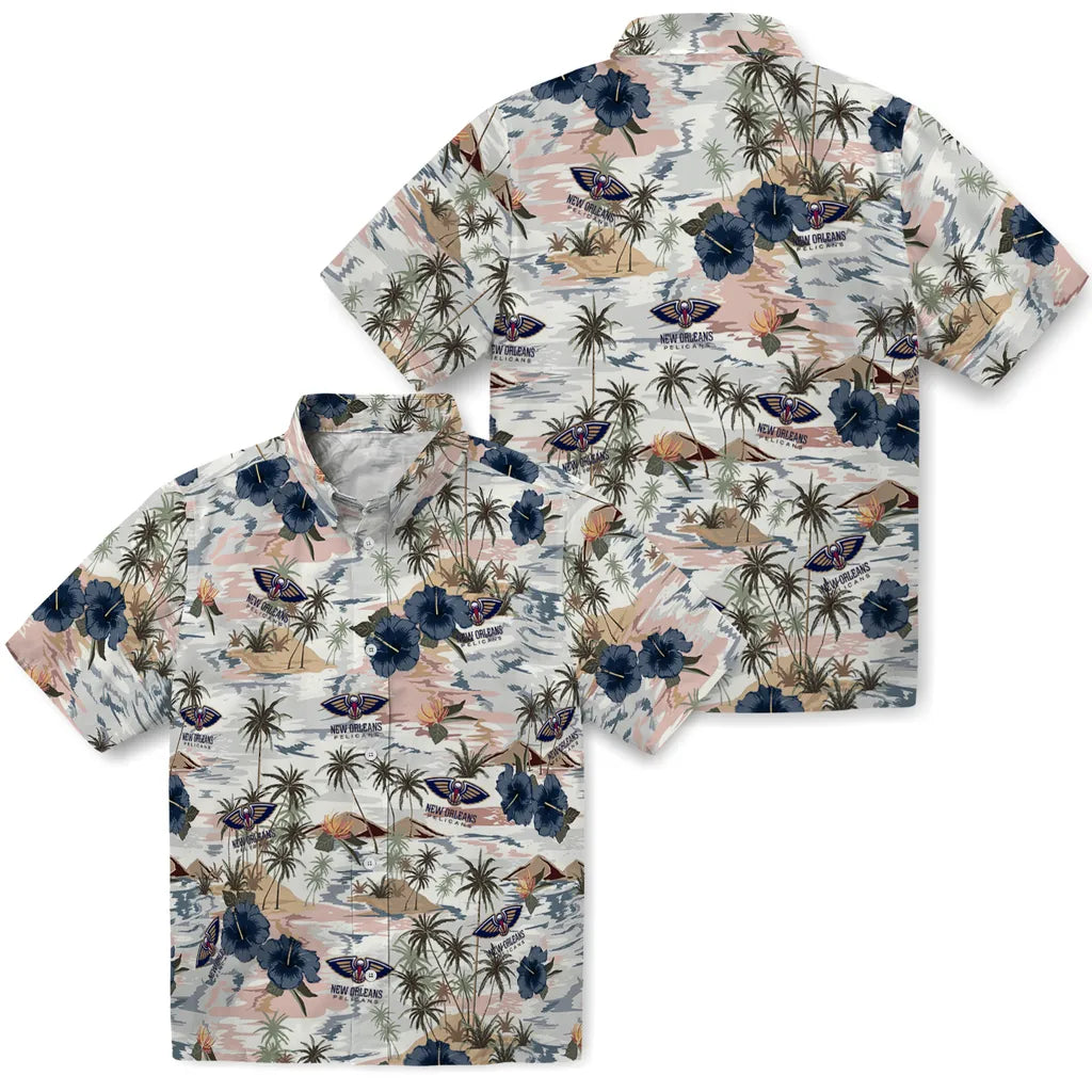New Orleans Pelicans Hawaiian Shirt - Hibiscus Seaside | Hula Hawaiian Shirts