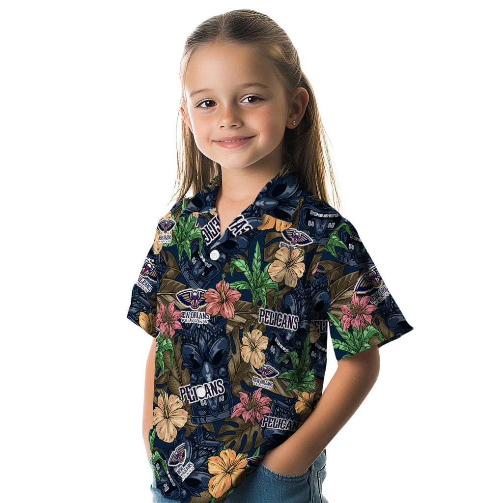 New Orleans Pelicans Hawaiian Shirt - Hibiscus Tiki Jungle | Hula Hawaiian Shirts