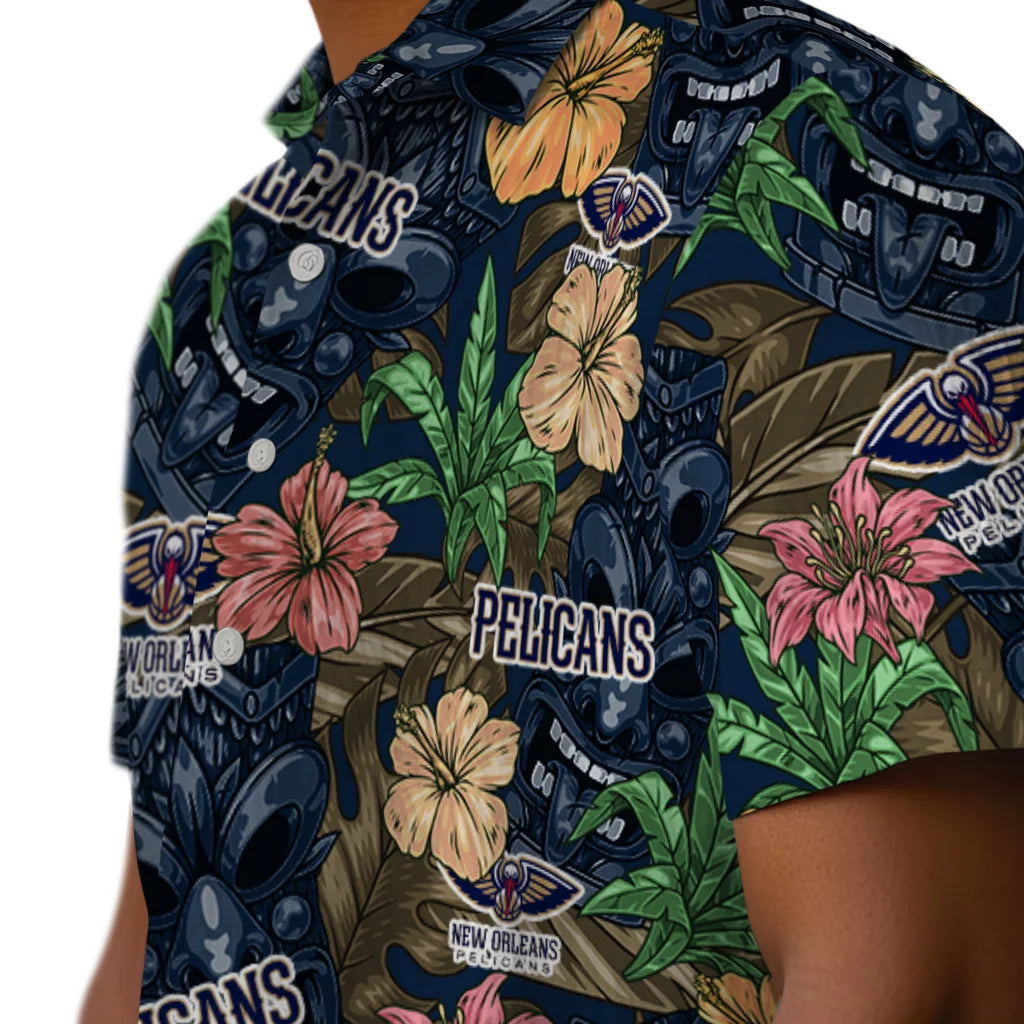 New Orleans Pelicans Hawaiian Shirt - Hibiscus Tiki Jungle | Hula Hawaiian Shirts