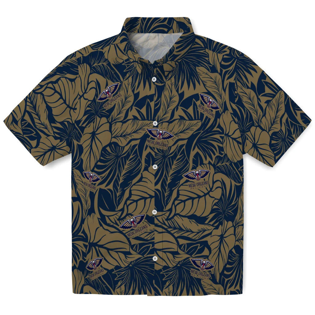 New Orleans Pelicans Hawaiian Shirt - Monstera Layer | Hula Hawaiian Shirts