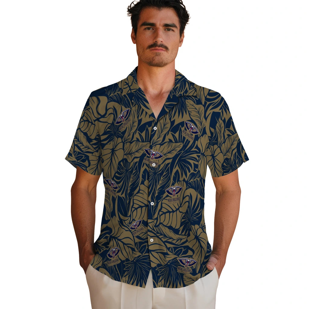 New Orleans Pelicans Hawaiian Shirt - Monstera Layer | Hula Hawaiian Shirts