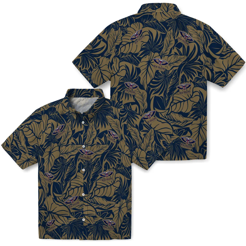 New Orleans Pelicans Hawaiian Shirt - Monstera Layer | Hula Hawaiian Shirts