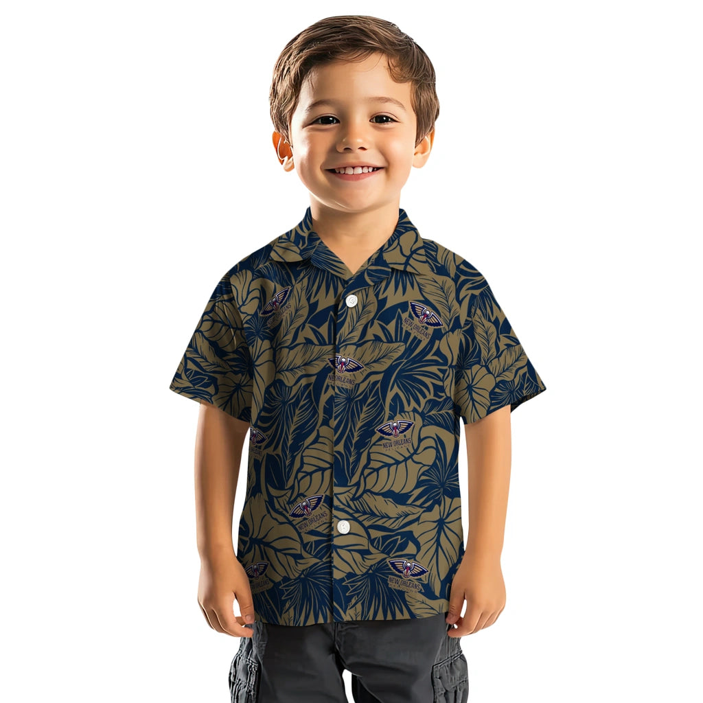 New Orleans Pelicans Hawaiian Shirt - Monstera Layer | Hula Hawaiian Shirts