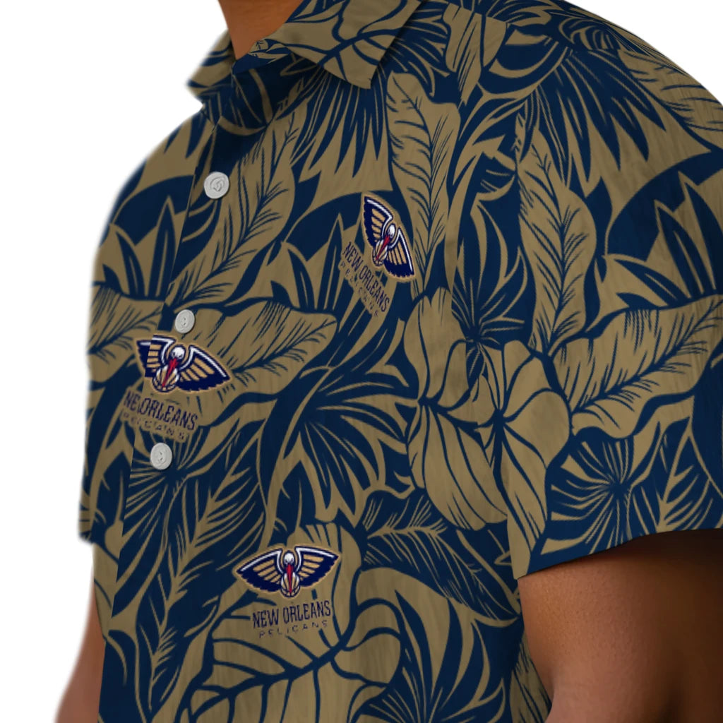 New Orleans Pelicans Hawaiian Shirt - Monstera Layer | Hula Hawaiian Shirts