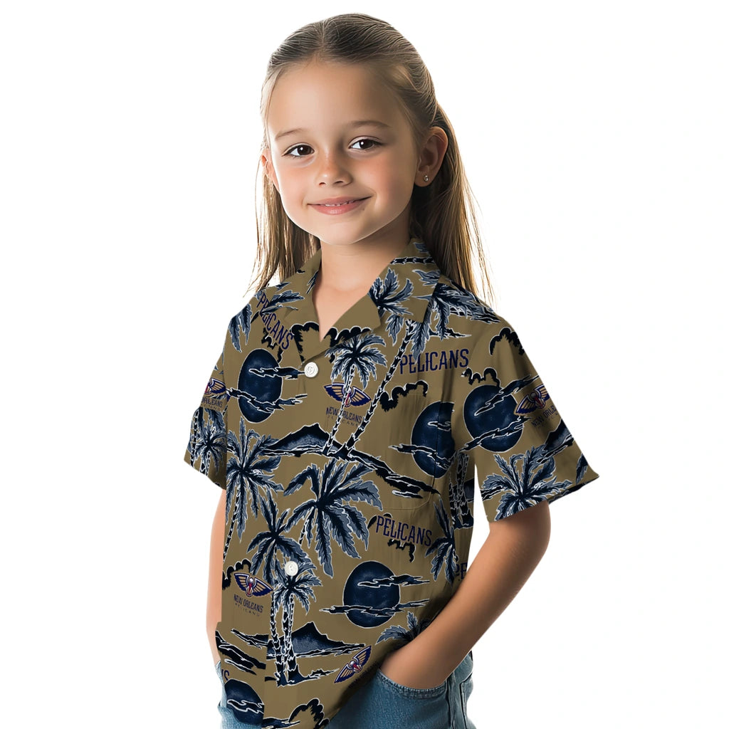 New Orleans Pelicans Hawaiian Shirt - Palm Sunset | Hula Hawaiian Shirts