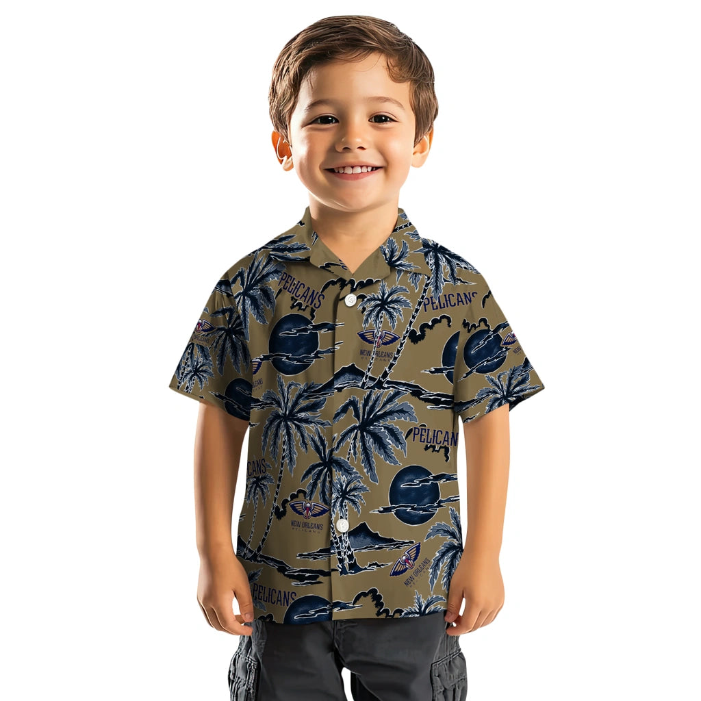 New Orleans Pelicans Hawaiian Shirt - Palm Sunset | Hula Hawaiian Shirts