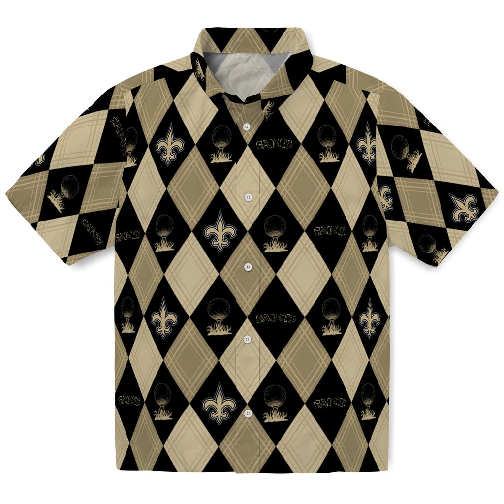 New Orleans Saints Hawaiian Shirt - Golfing Plaid | Hula Hawaiian Shirts