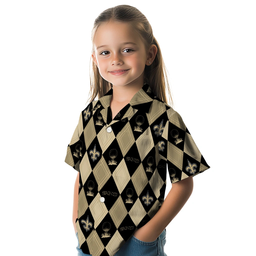 New Orleans Saints Hawaiian Shirt - Golfing Plaid | Hula Hawaiian Shirts