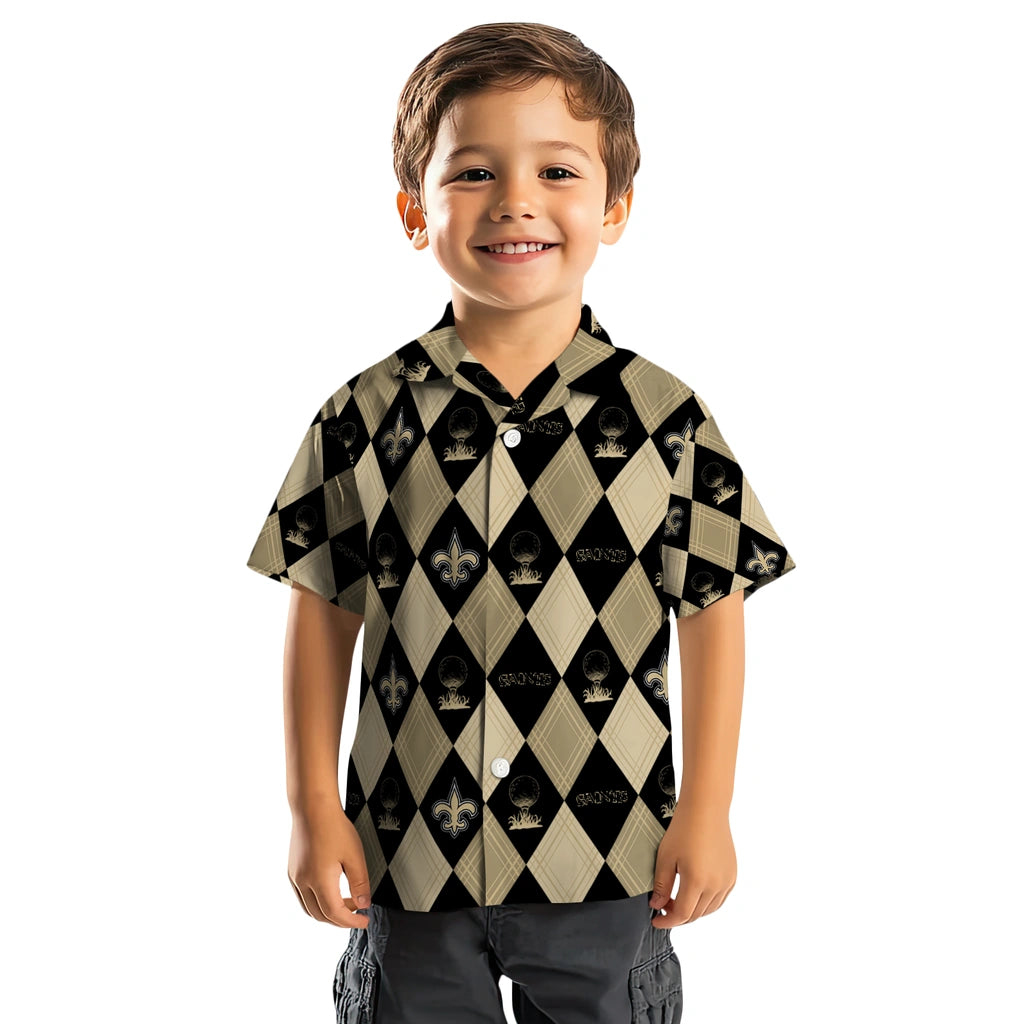 New Orleans Saints Hawaiian Shirt - Golfing Plaid | Hula Hawaiian Shirts